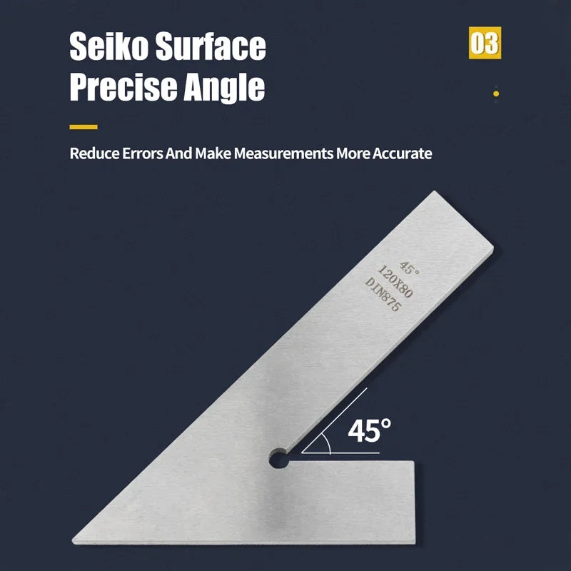 45 Degree Flat Edge Square Measuring Multi Angle Try Square Ruler Gauge Tool Squads Machinist Square With Base Set