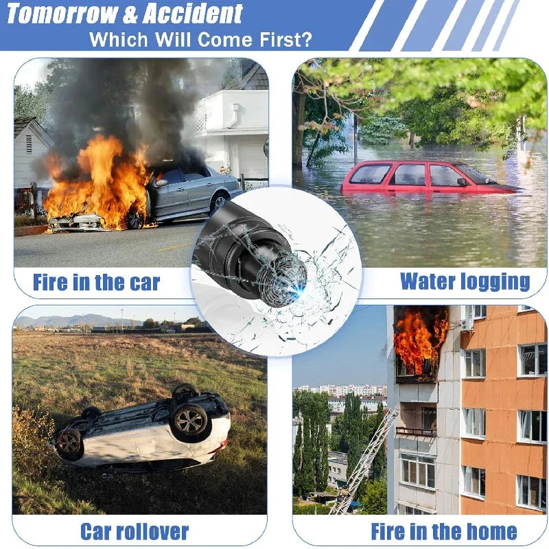 2-in-1 Car Emergency Escape Tool Safety Hammer Seat Belt Cutter Window Glass Breaker Escape Compact Rescue Auto Accessory