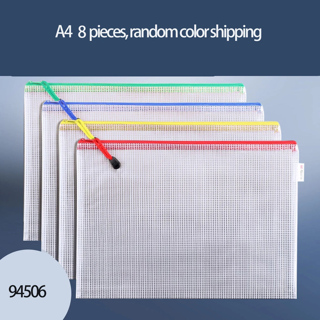 M&G Zipper File Bag A4 Plastic Folder Transparent Waterproof Document Organizer Storage Bag School Office Stationery Supplies