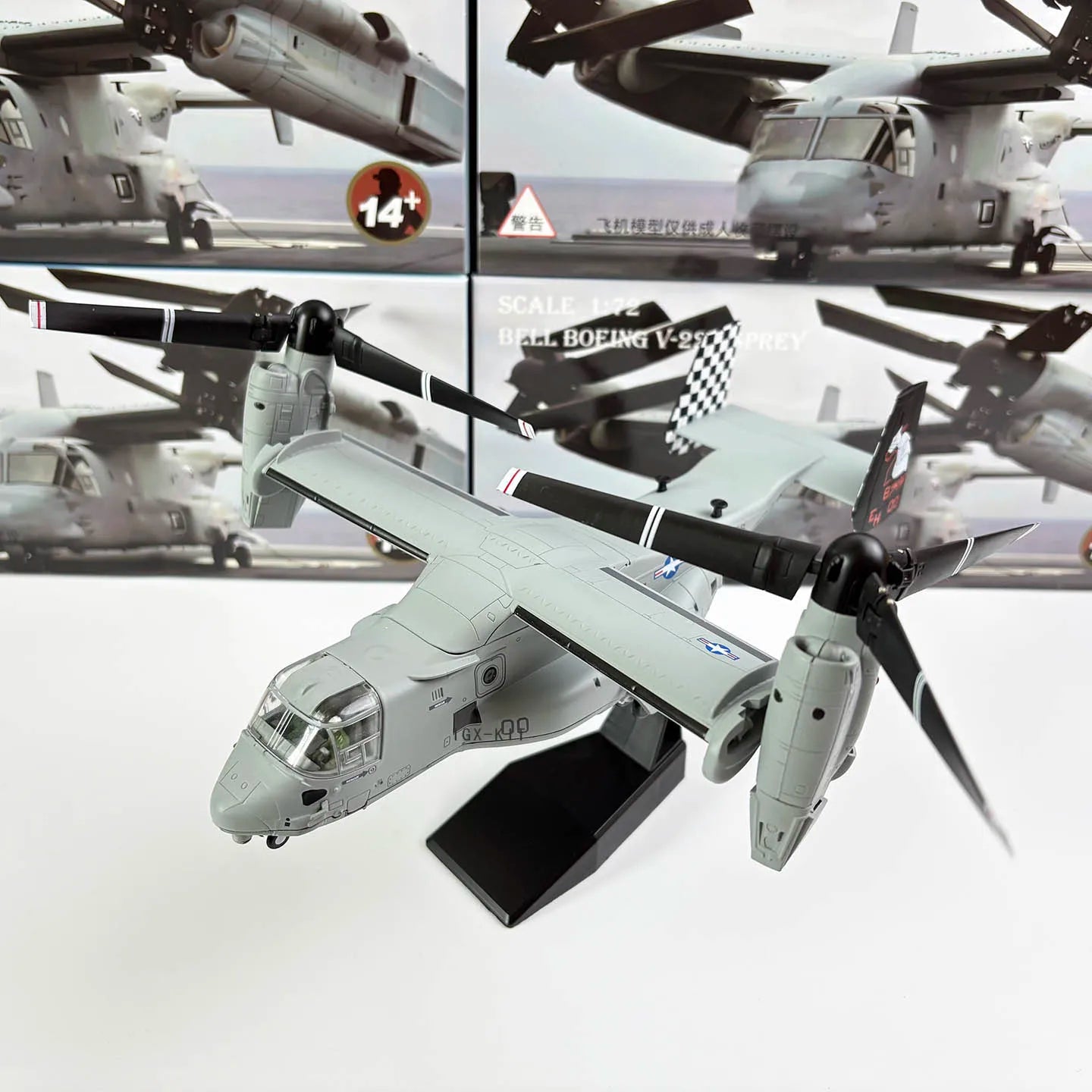 1:72 Scale  US Navy Marine V22 V-22 Osprey Transport Helicopter Amphibious Metal Plane Aircraft Model Ornament
