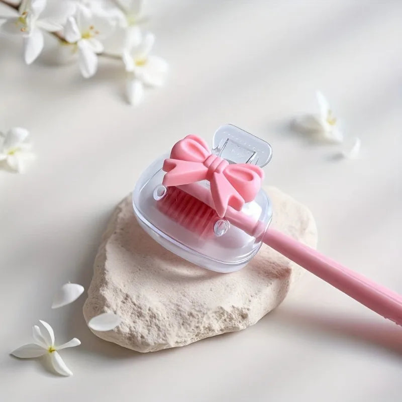 50Pcs Cherry Design Toothbrush Holder, Cherry Pattern, Protect Toothbrush Head, Features Dual Holes for Drainage and Ventilation