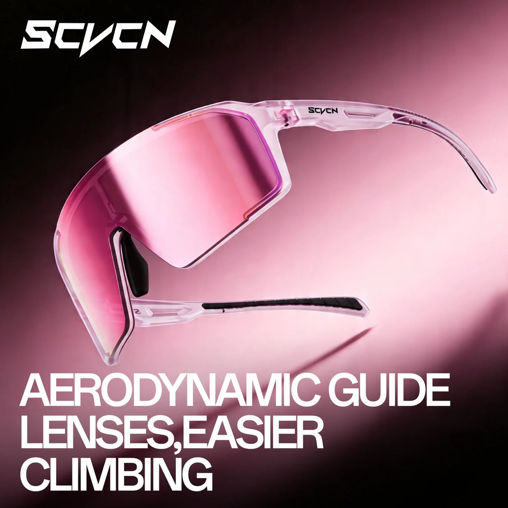 SCVCN HD Integrated Sports Sunglasses for Mountaineering Cycling Running Hiking Glasses UV400 Unisex Stylish Driving Sunglasses