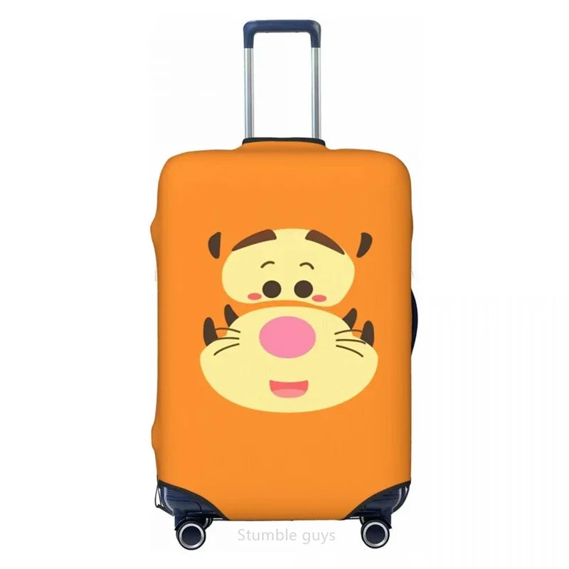Premium Washable Luggage Cover Tiggers Design Elastic Fabric 18-32 Inch Suitcases Anti-Scratch Dustproof Travel Protective Cover
