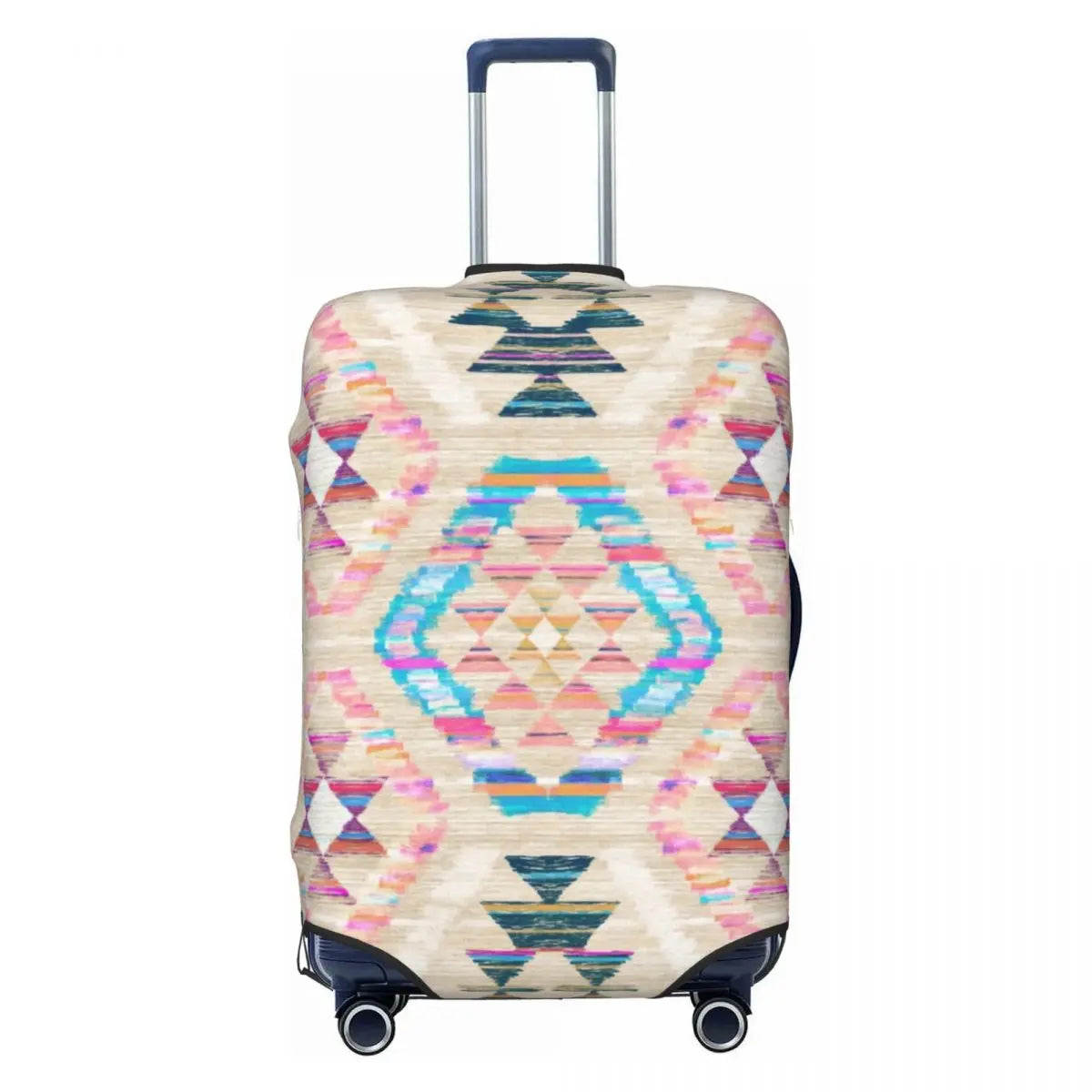 Vintage Turkish Kilim Suitcase Cover Washable Bohemian Geometric Diamond Tribal Ethnic Art Luggage Covers Protector