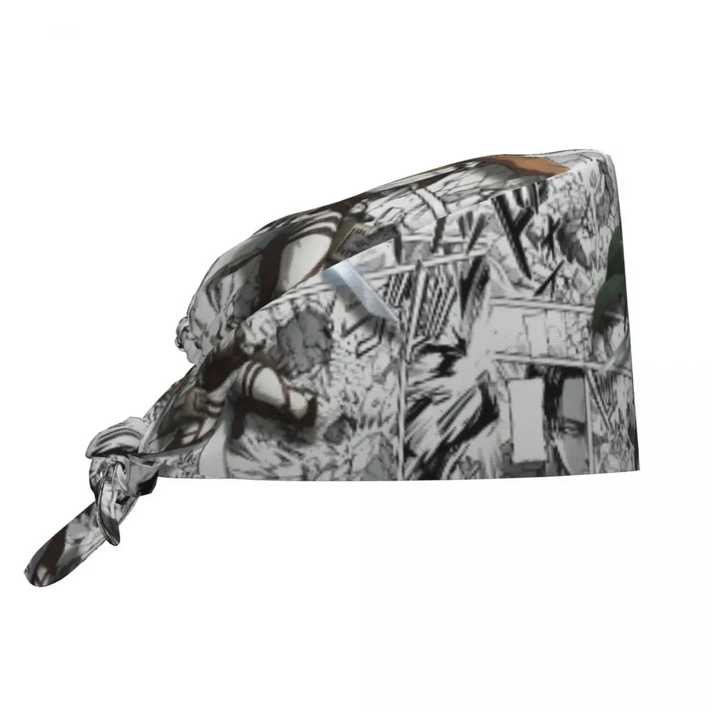 Custom Attacks On Titans Cleaning Working Cap Cool Men Women Cartoon Anime Comic Film Scrub Cap Surgicals Hat Nurse Scrubs Hat