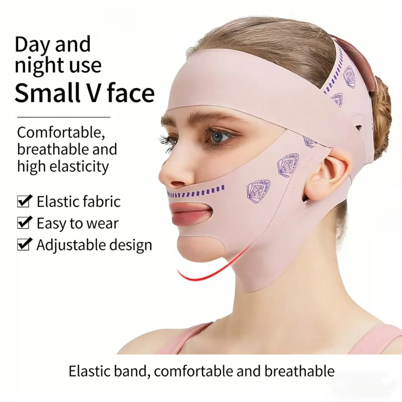 3-Piece Face Sculpting Mask&Face Massage Roller&Gua Sha Tool,Reusable AdjustableV-shaped Face Bandage,Portable Body Massage Tool