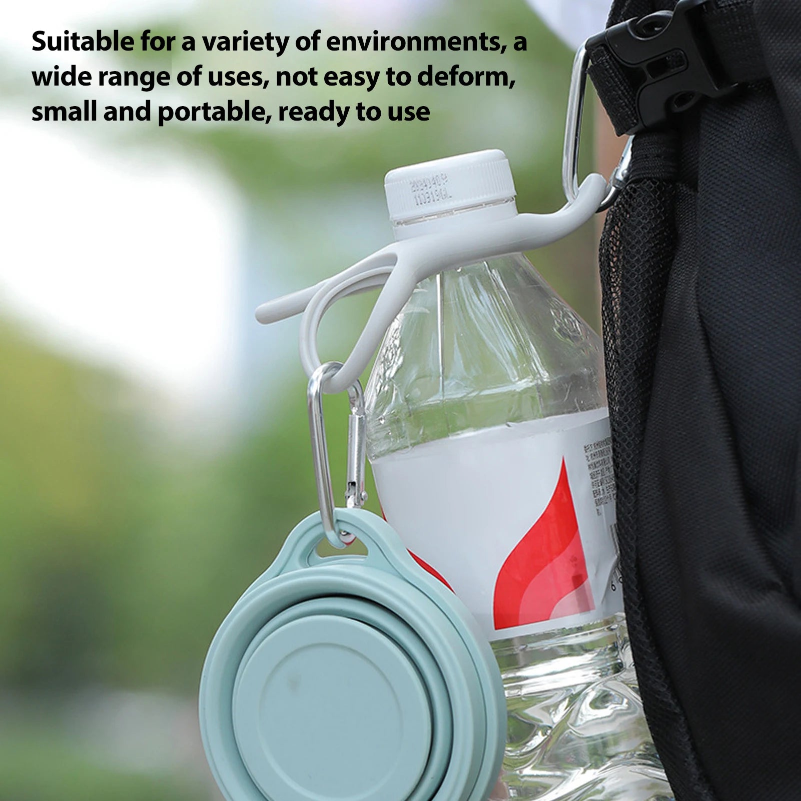 Portable 3in1 Carabiner Durable Silicone Hook For Camping Cycling Travel Wild Survival Fishing Outdoor Backpack Hooks 1/2/5pcs
