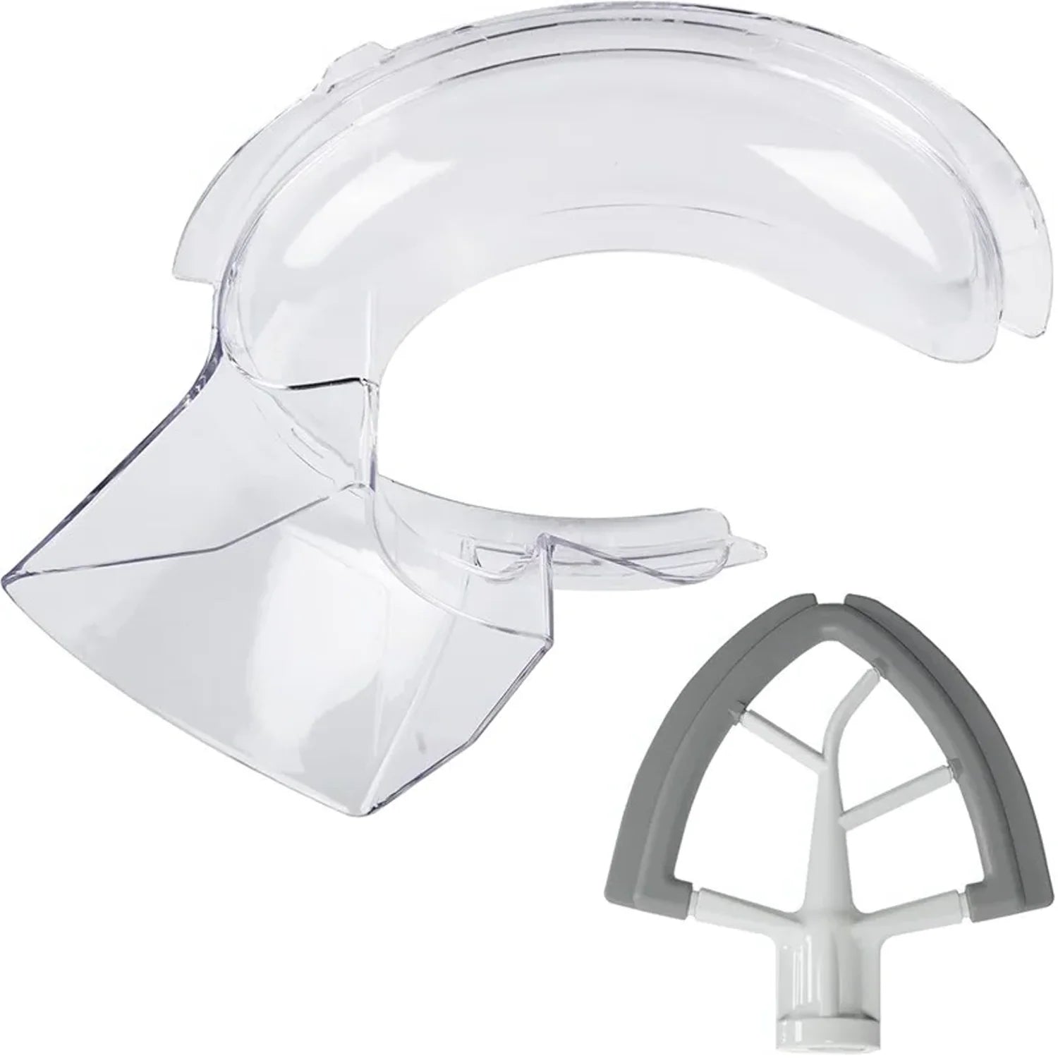 2Pc/Set Silicone Flex Edge Beater + Pouring Shield - Secure Fit Splatter Guard for KitchenAid 4.5-5Qt Tilt-Head Stand Mixers