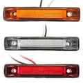 Amber White 6 LED Strip Truck Trailer Clearance Side Marker Light Indicator Lamp 12V 24V