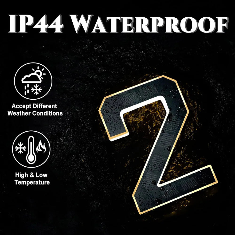 12CM Solar-Powered Outdoor House Number Light, House Numbers with Solar Panel, Waterproof LED Address Numbers for Home