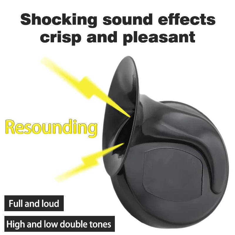 12V 24V 48V 60V Electric Car Scooter eBike Universal Motorcycle Snail Round Super Loud Waterproof Horn Kit 105DB 110DB Speakers