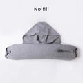 Fillable Travel Neck Pillow Neck Support with Hood Nap Pillow Adjustable with Storage Pouch Airplane Neck Pillow
