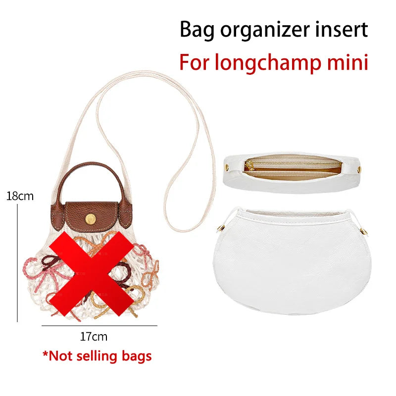 Bag Organizer Insert For Longchamp Bow Net Bag Waterproof Durable Fashion Bag Support Storage Inner Modification Bag Accessorie