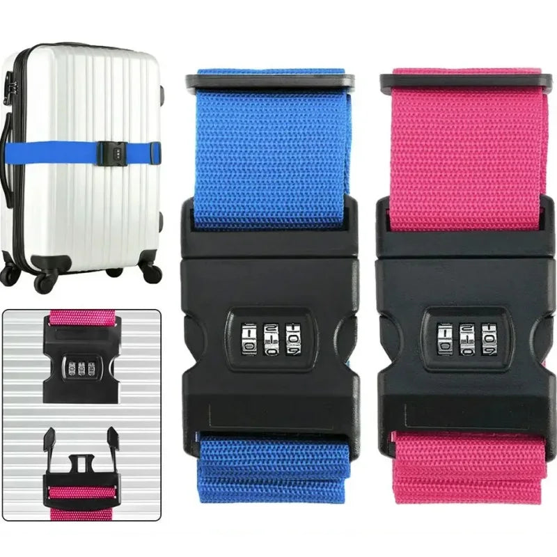 Adjustable Luggage Belts Strong Elastic Extra Safety Travel Suitcase Luggage Baggage Security Straps Tie Belt Carry On Straps