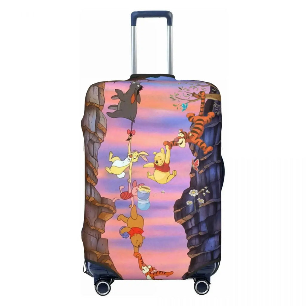 Custom My Friends Cartoon T-Tigger Pooh Luggage Cover Elastic Cartoon Travel Suitcase Protective Covers Suit For 18-32 inch