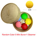 5Pcs Mini Dumplings With Steamer Bun Squeezable Toys Set Soft Stress Relief Crystal Squishy Fidget Sensory Toy Party Favors Gift