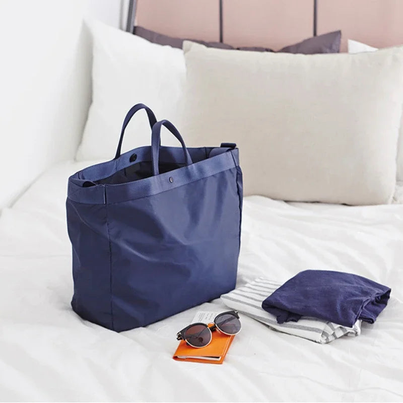Portable Clothes Storage Tote Bag Shoulder Bag Travel Organizer Outdoor Sports Fitness Yoga Bag Waterproof Nylon Luggage Bag
