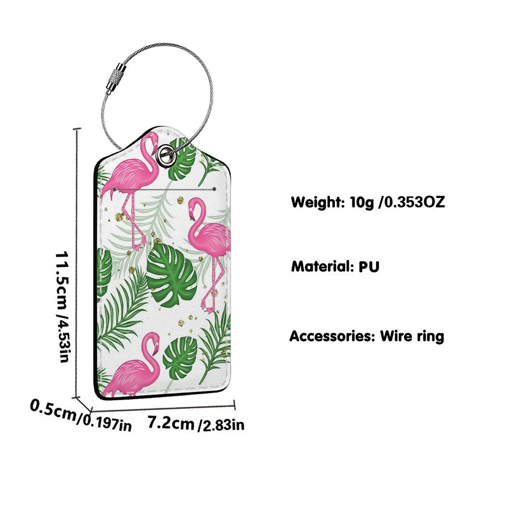 HOT SALE Cute animals Leather Business Luggage Tag Suitcase Address Label Luggage Boarding Case Label Name ID Address Clip