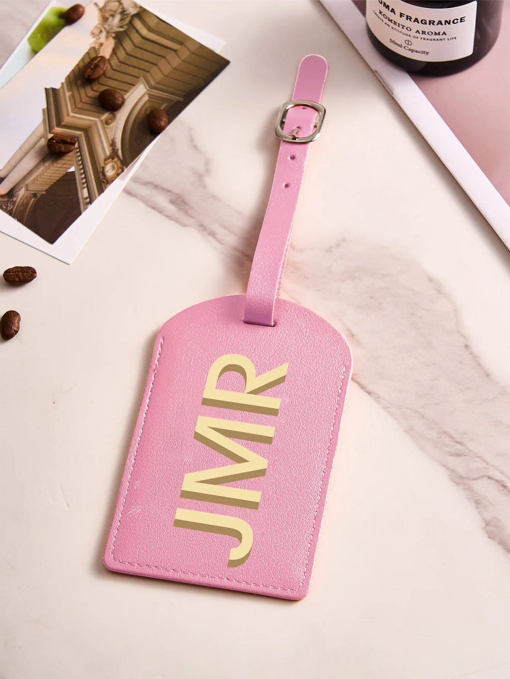 Personalized Initial Luggage Tag Custom Letter PU Leather Travel Bag Tag UV Printed Suitcase ID Label Travel Gift for Women Men