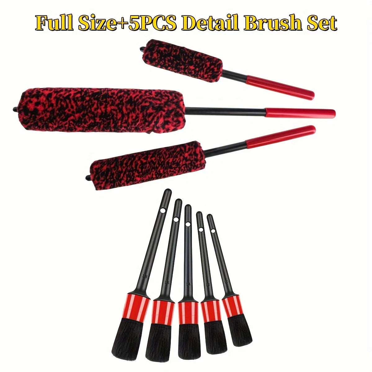 Car Wheel Detail Brush Set: Versatile Car Cleaning Tool for Tight Spaces - Suitable for Tires, Rims, Engine Bays, Exhaust Tips,