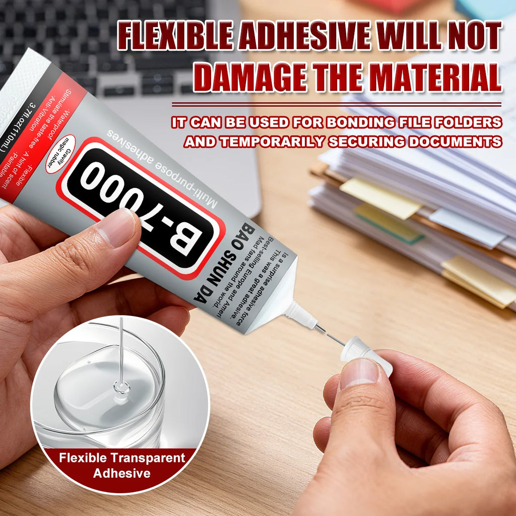 15ML 50ML 110ML B-7000 Clear Contact Phone Repair Adhesive Universal Glass Plastic Glass Metal Ceramic DIY Glue,B7000 Transparent Glue,B-7000 Multi-Purpose Adhesive,With Precision Applicator