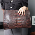 Luxury Crocodile Pattern Men Clutch Bags Brand Designer Business Bag iPad Handbags Fashion Soft Leather Envelope Bag Male Wallet
