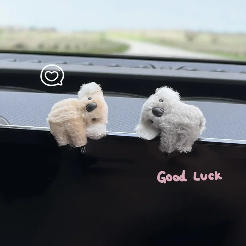 Motorcycle Plush Cute Koala Car Interior Decoration Auto Rearview Mirror Control Screen Decoration Sun Visor Card Clip Gift