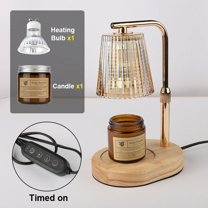 50WCandle Warmer Lamp with Timer Dimmable Candle Lamp Warmer Glass Candle Warmer Adjustable Candle Light Cozy Bedroom Home Decor