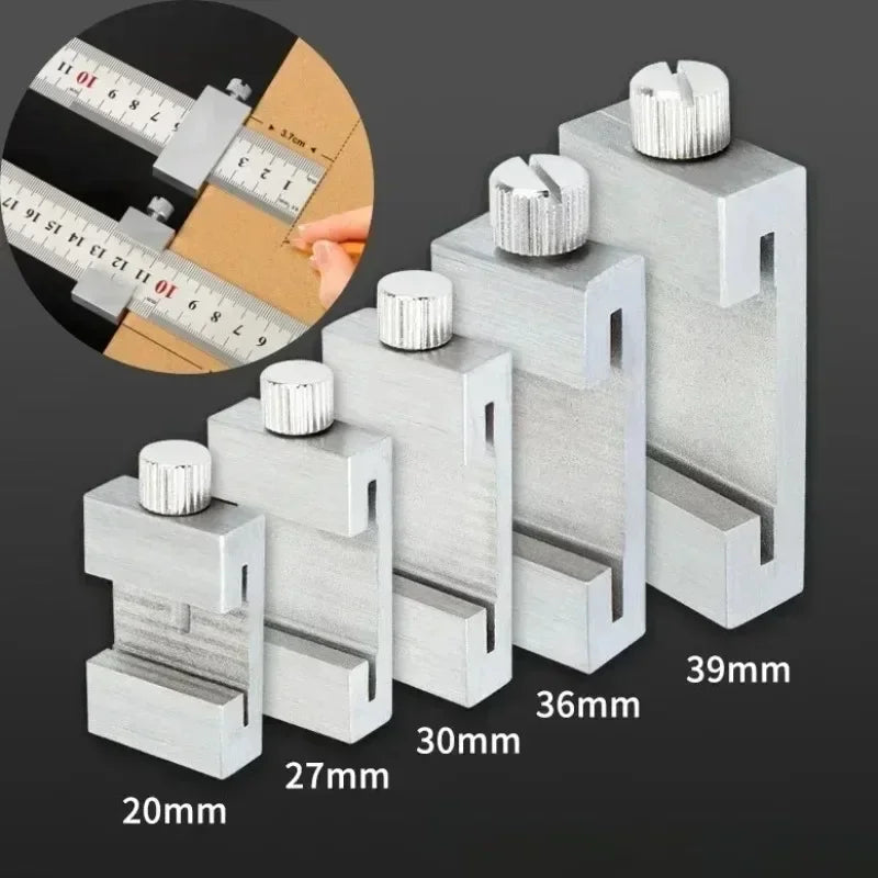 Metal Carpenter Carpentry Square Woodworking Tools Carpentry Steel Ruler Positioning Limit Block Measuring Marking Gauge