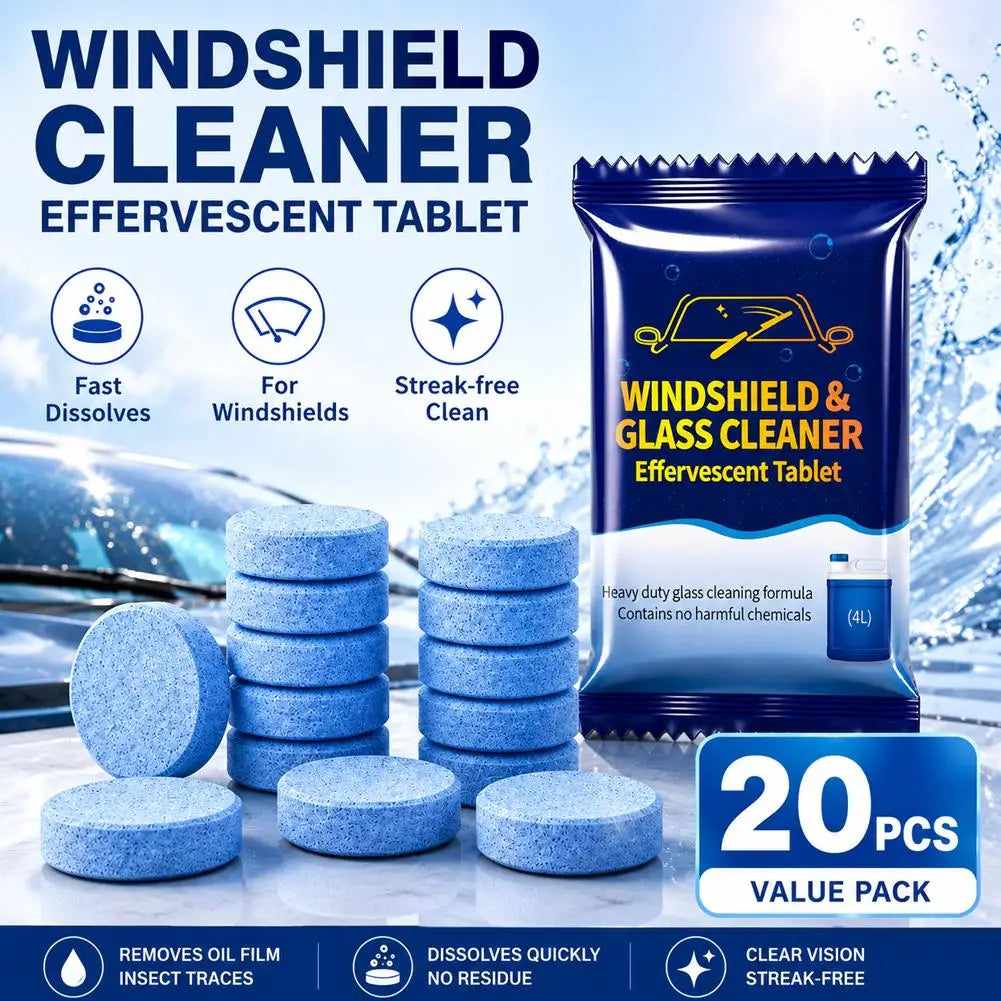Car Windshield Washer Effervescent Tablets Concentrated Glass Cleaner Tablets Remove Oil Film Auto Window Cleaning Tablets