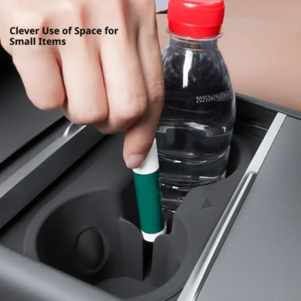 For Tesla Model Y/YL Flexible Silicone Car Cup Holder Liner Anti Slip Leakproof Dual Cup Storage Tray For Vehicle Center Console