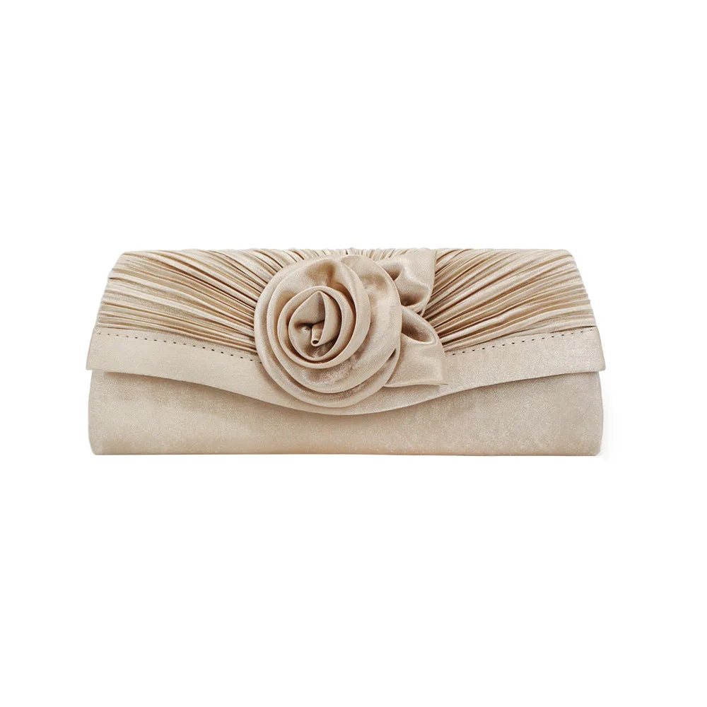 Women's Evening Bag Silk Dinner Bags Banquet Package Flower Clutch Envelope Bag Dress Party Shoulder Bag Chain Handbags Luxury