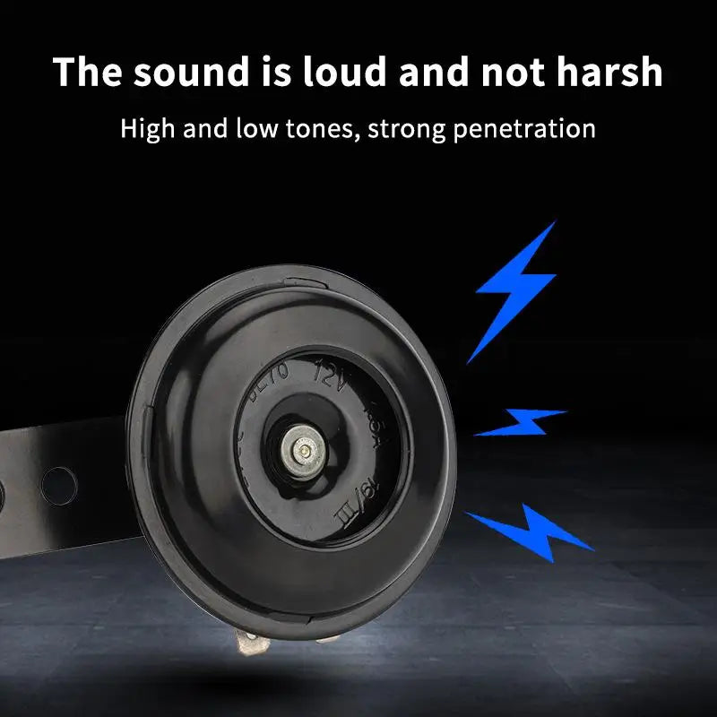 Universal 12V 48V 60V Motorcycle Electric Horn Kit Waterproof Loud Round Speaker for Motorbike Scooter Electric Bicycle