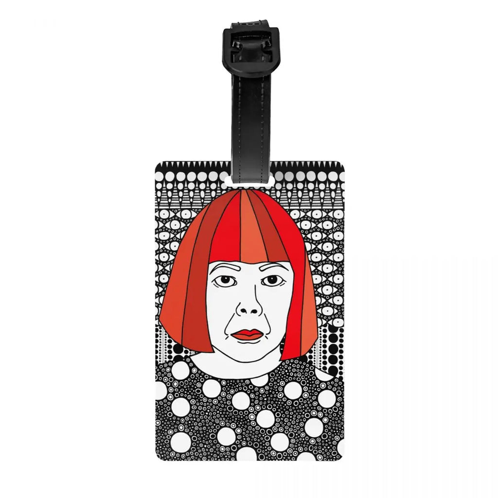 Custom Yayoi Kusama Abstract Painting Luggage Tag Privacy Protection Baggage Tags Travel Bag Labels Suitcase