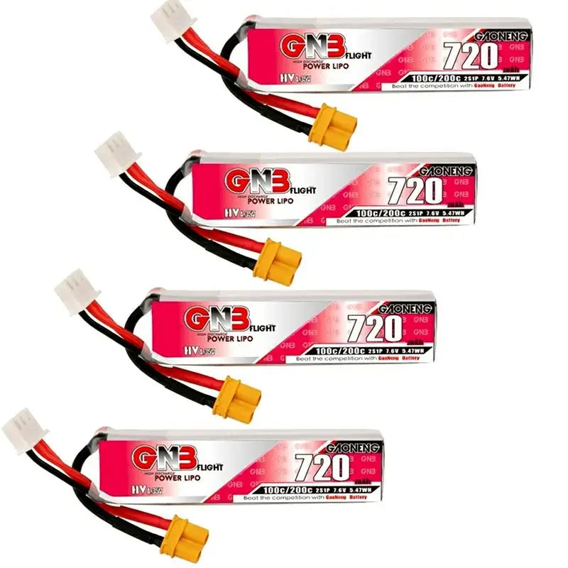 GAONENG GNB Lipo Battery 720mAh 7.6V 2S 100C 200C XT30U-F Connector For RC FPV Whoop Frame Kit Tinywhoop Racing Drone