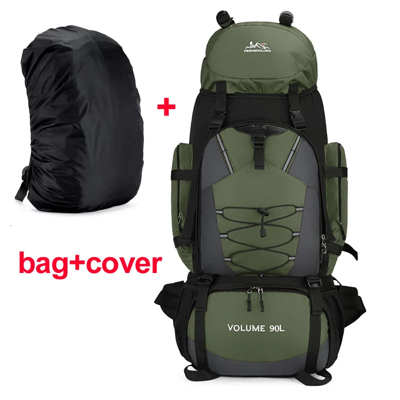 90L Hiking Camping Backpack Travel Daypack Waterproof Trekking Rucksack Large Outdoor Sports Bags for Men Climbing Touring Bag