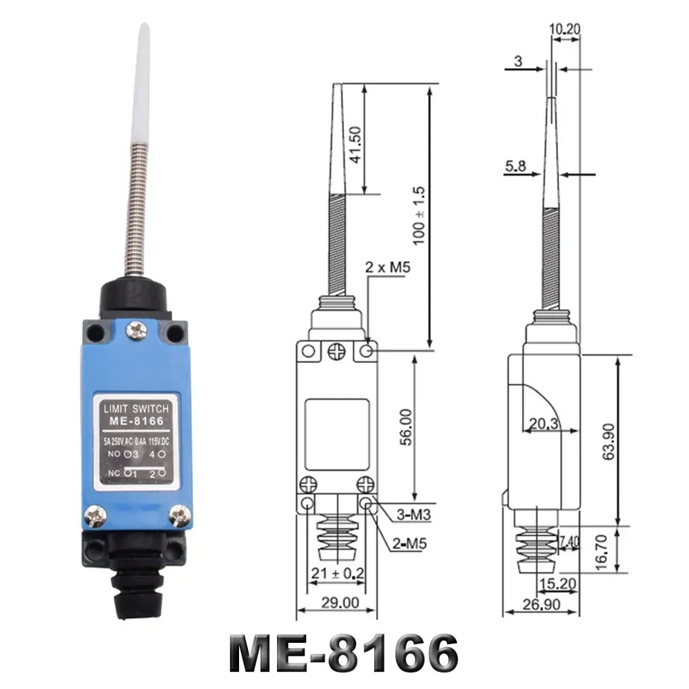 Waterproof CNC Limit Switch ME 8108 8111 8122 9101 5A/220V Rotary Roller Lever Sealed Industrial Momentary Limit Switch 1NO 1NC