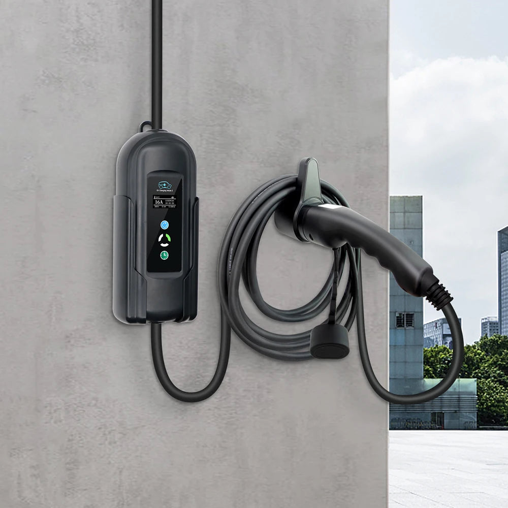 EV Charger Type 2 Plug Holder Wallbox Bracket With Cable Twining Hook  Electric Vehicle Accessories