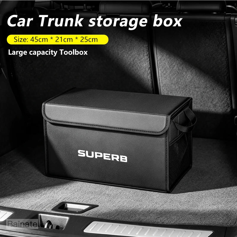 For SKODA SUPERB NZ3 2015-2025, Car Trunk Foldable Storage Box, Large Capacity Storage Bag, Auto Interior Storage Accessories