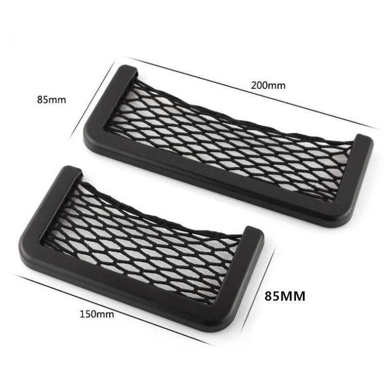 1PCS Universal Car Organizer Storage Bag Auto Paste Net Pocket Phone Holder Car Accessories Interior Storage Accessories
