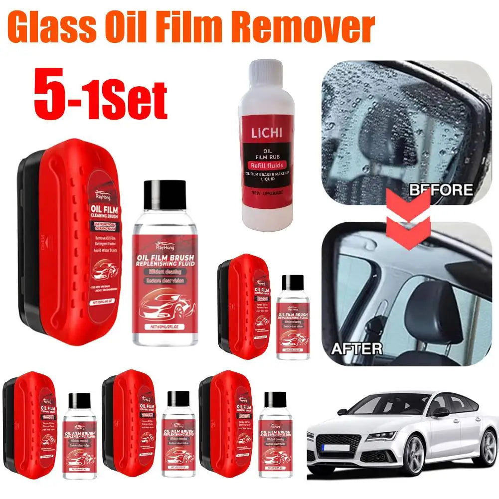 Car Glass Oil Film Remover Windshield Oil Film Cleaner Glass Sponge Cleaning Brush Glass Polishing Agent Car Maintenance Tools