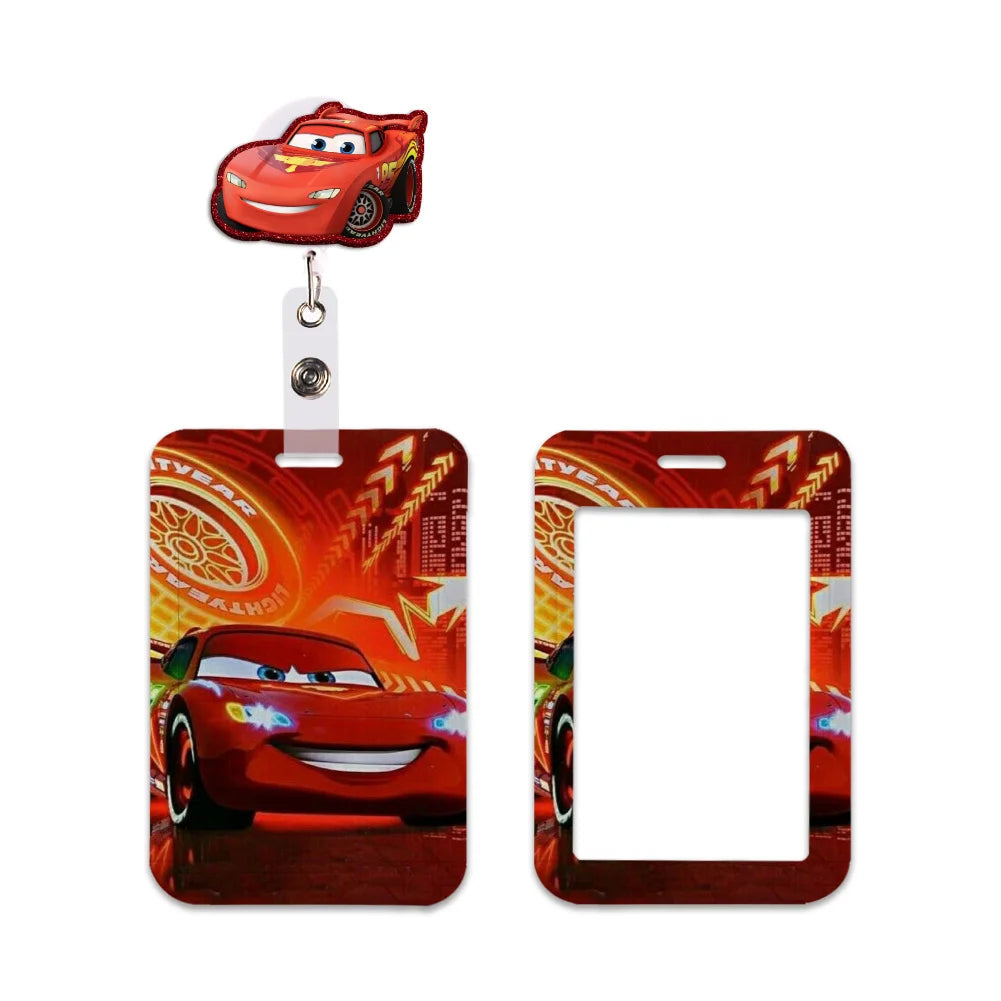 Cars Disney Movie Lightning McQueen New Arrvial Cute Cartoon Badge Holder ID Card Bus Card Holder Lanyard for Accessories Gifts