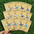 12-Piece Blue Butterfly Daisy Keychain Set DIY Bag Charms Key Rings Suitable for Parties, Self-Motivation, Gifts for Friends and Family, Key Ring Making, and Daily Keychain Decoration.