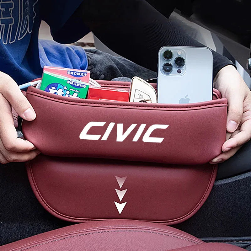 Car Slit Box Organizer PU Leather Car Seat Crevice Gap Storage Bag for Honda civic 8th 10th gen 2017 2018 2019 2016