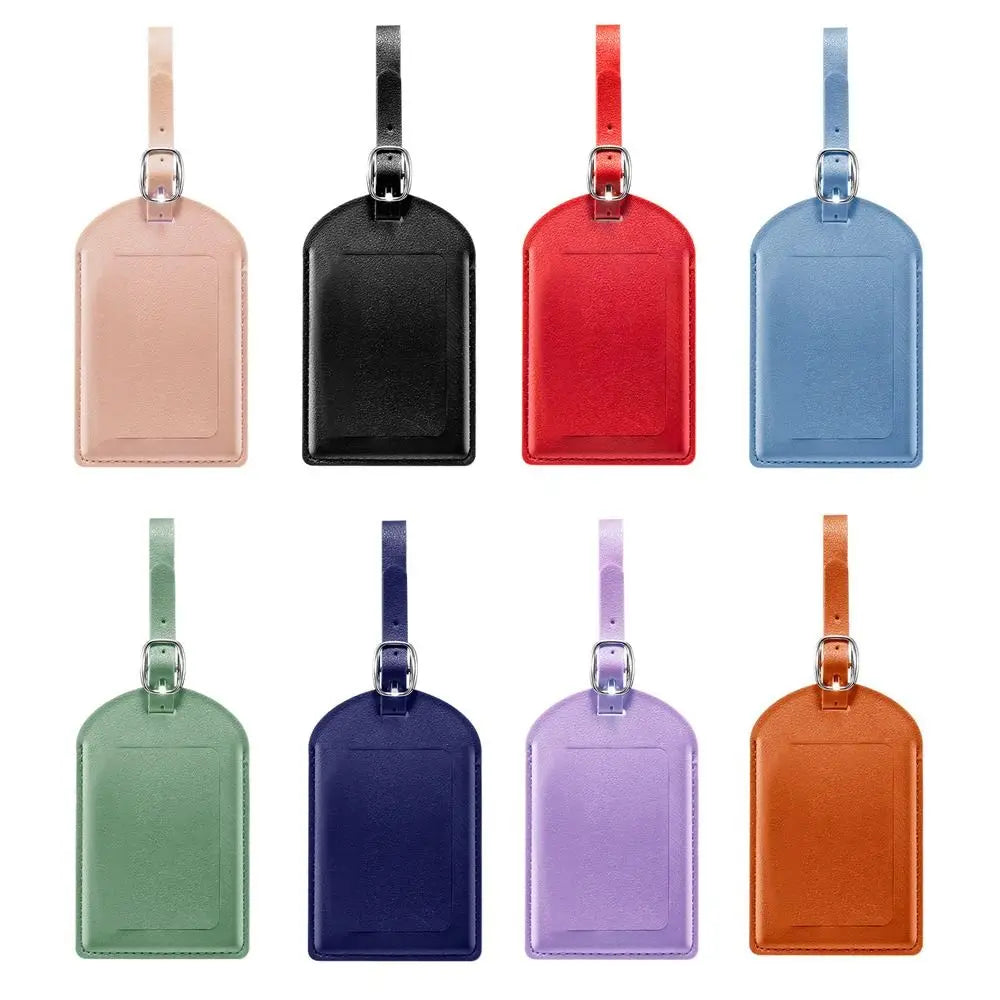 High Quality PU Leather Luggage Tags Anti Loss Creative Baggage Boarding Bag Tag Durable Suitcase Address Label Men