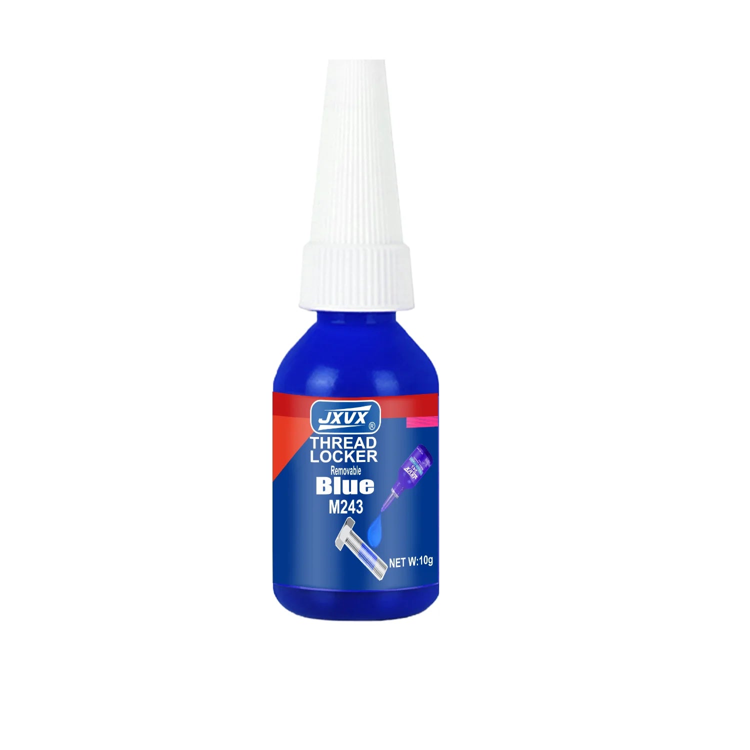 Blue Adhesive 10ml - High Strength Adhesive, High Temperature Resistant, Anti-Vibration, Specific for Metal Fasteners, Removable