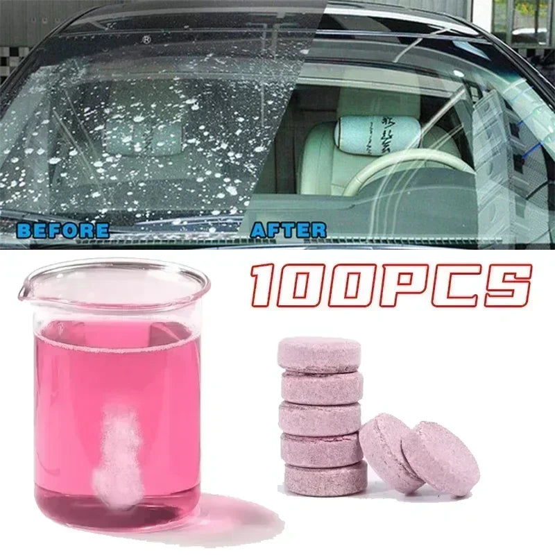 10-100pcs Car Windscreen Effervescent Tablet Solid Cleaner Auto Windshield Wiper Cleaning Tablets Glass Clean Car Washing Tool