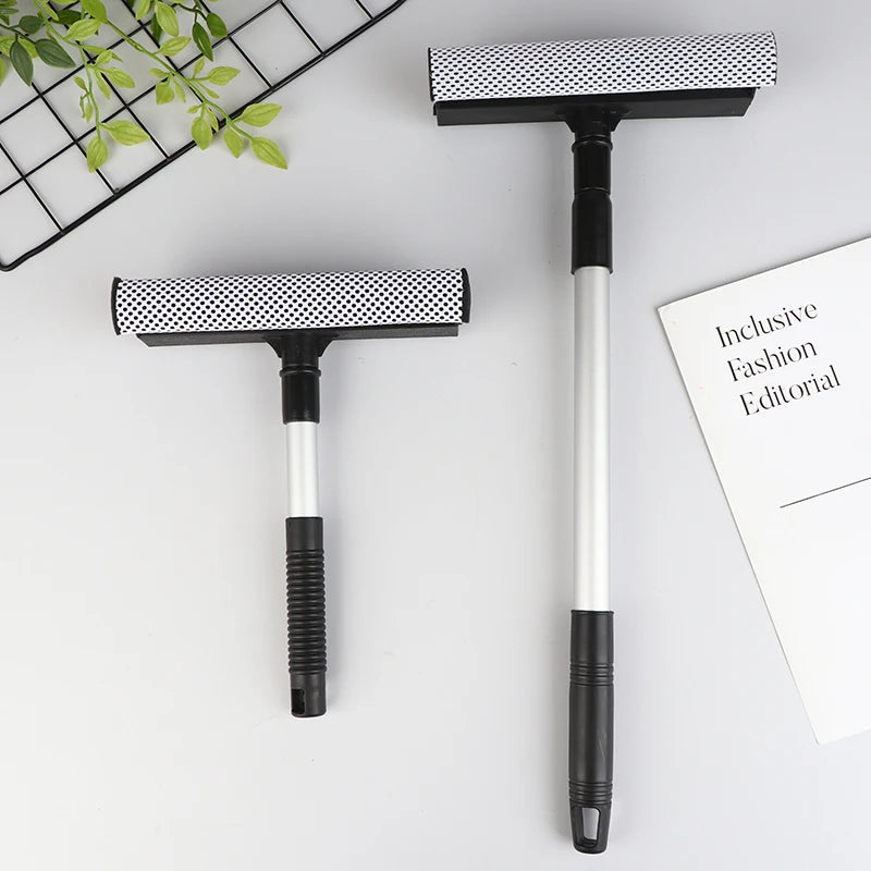 (BF06)1Pc Squeegee Car Window Cleaner Single Section/Retractable Pole Cleaning Window Brush Glass Squeegee Car Cleaning Tool