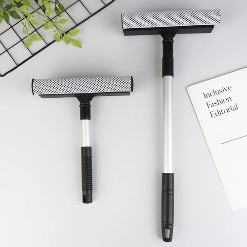 (BF06)1Pc Squeegee Car Window Cleaner Single Section/Retractable Pole Cleaning Window Brush Glass Squeegee Car Cleaning Tool