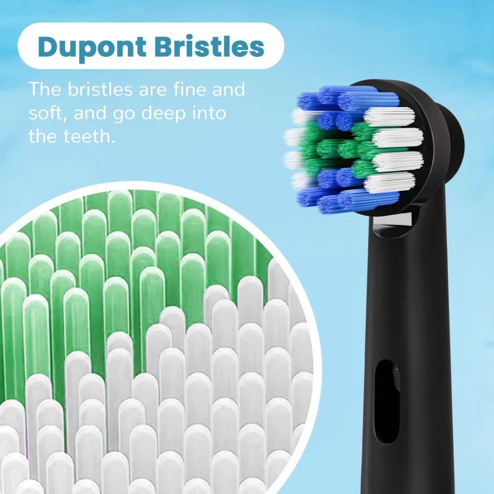 Clear Toothbrush Protective Box and 4 Replacement Brush Heads Compatible with Oral B Electric Toothbrush, for Pro 1000/100/7000